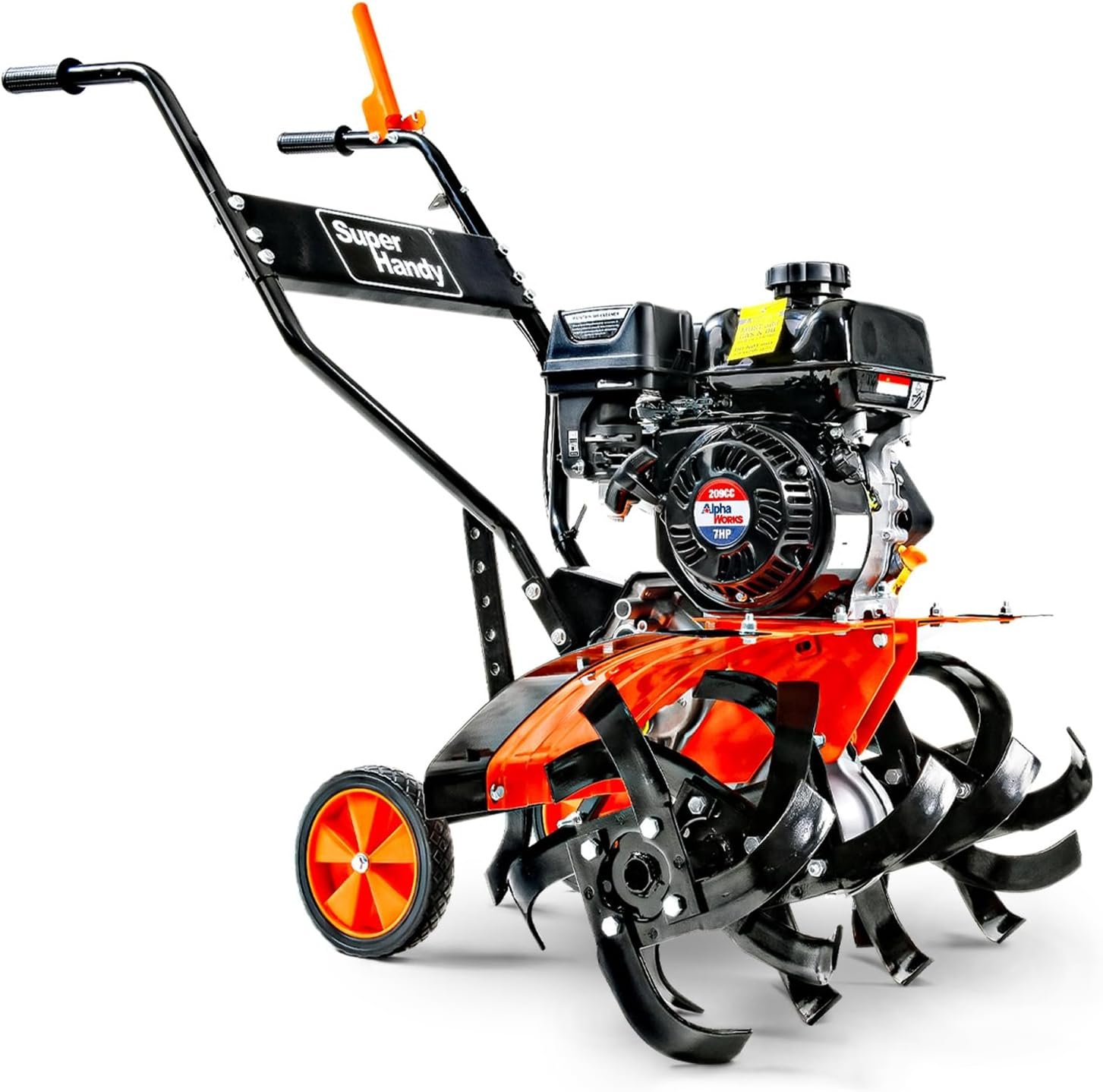 SuperHandy Tiller Cultivator �C 7HP 209cc Engine, Adjustable Tilling Width & Depth, Heavy-Duty Steel Tines for Garden Soil Prep, Landscaping & Weed Removal (Rear Tine Tiller)