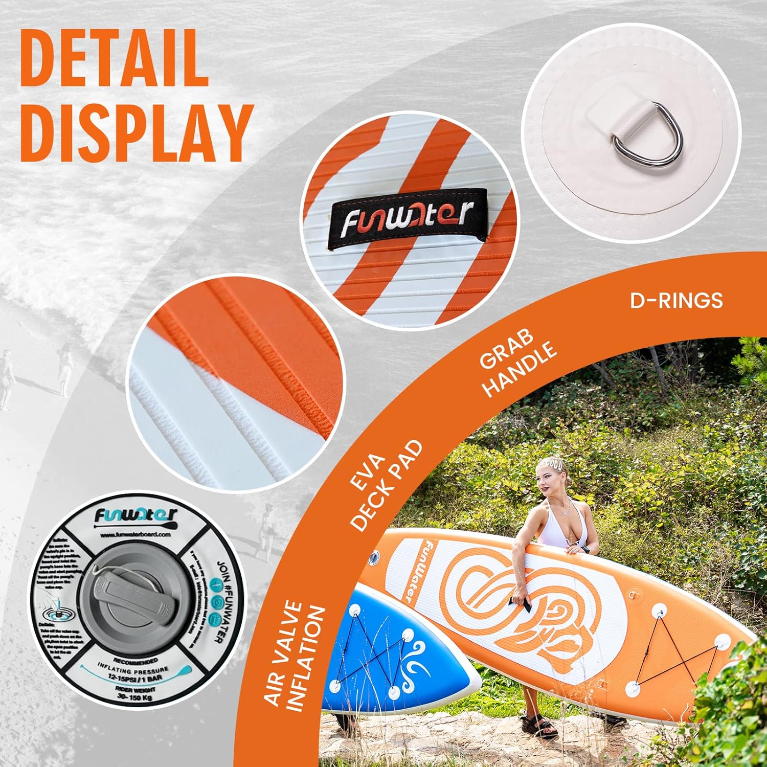 Inflatable Ultra-Light Stand Up Paddle Board for All Skill Levels with Premium SUP Paddleboard Accessories,Non-Slip Comfort Deck for Youth & Adults.