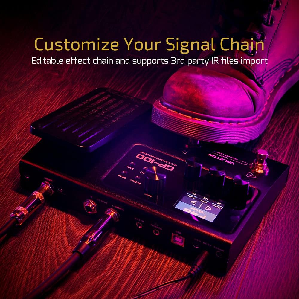 Valeton GP-200 Multi-Effects Guitar/Bass Pedal with Amp Modeling, IR Cab Simulation, MIDI, USB Interface