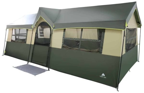 Hazel Creek 12 Person Cabin Tent, 3 Rooms, Green