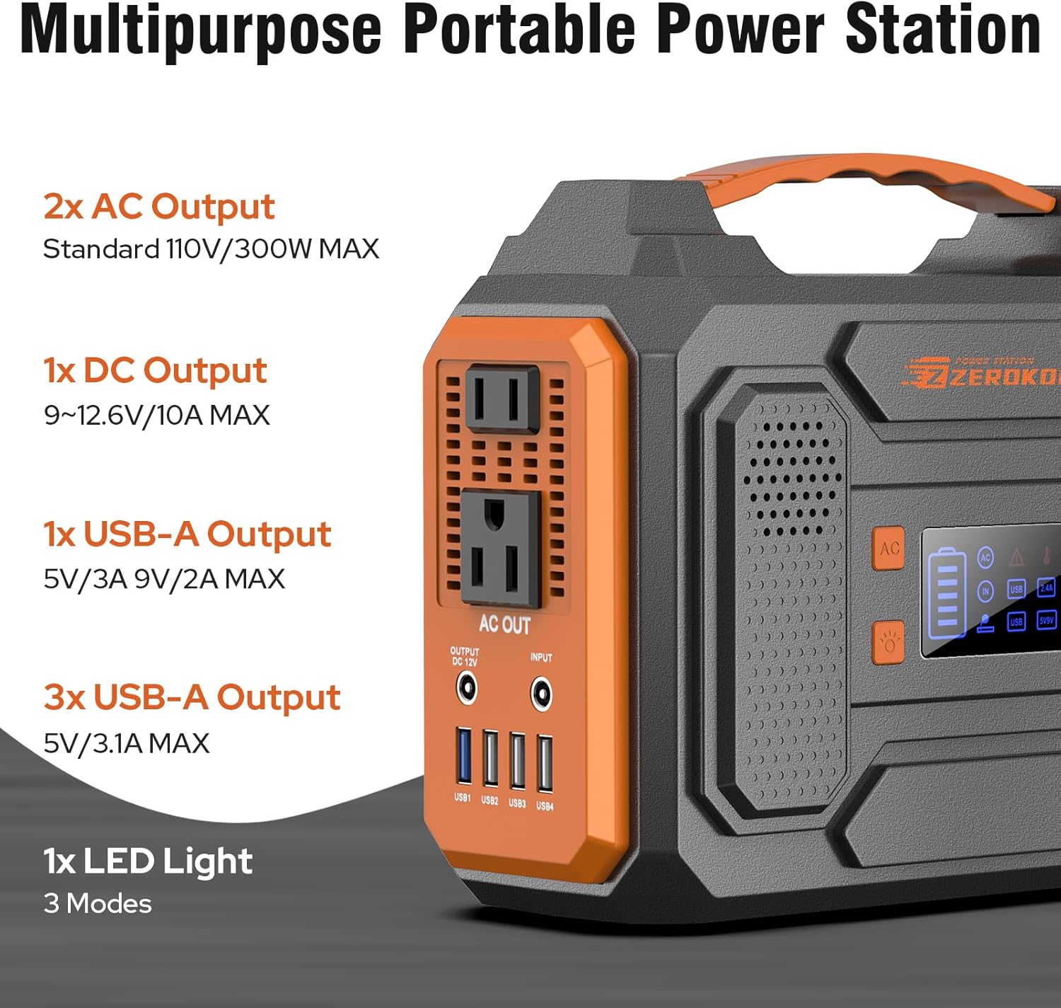 Portable Solar Generator, 300W Portable Power Station with Foldable 60W Solar Panel, 110V Pure Sine Wave, 280Wh Lithium Battery Pack with DC AC Outlet for Home Use RV Outdoor Camping Adventure