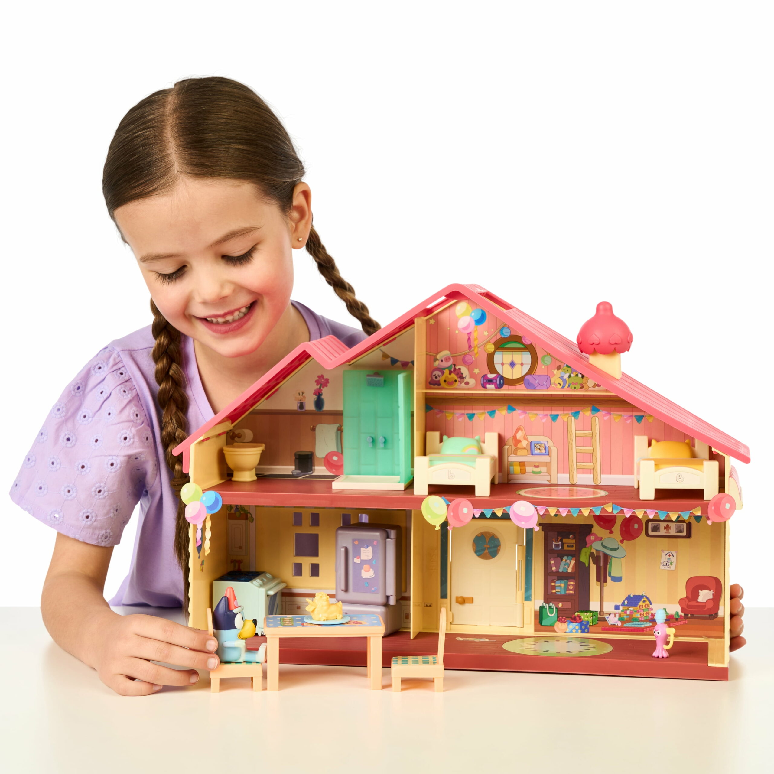 Bluey��s Celebration Home Playset �C 11 Pieces & Accessories, 2.5��� Bluey Figure, Ages 3+, Portable with Carry Handle