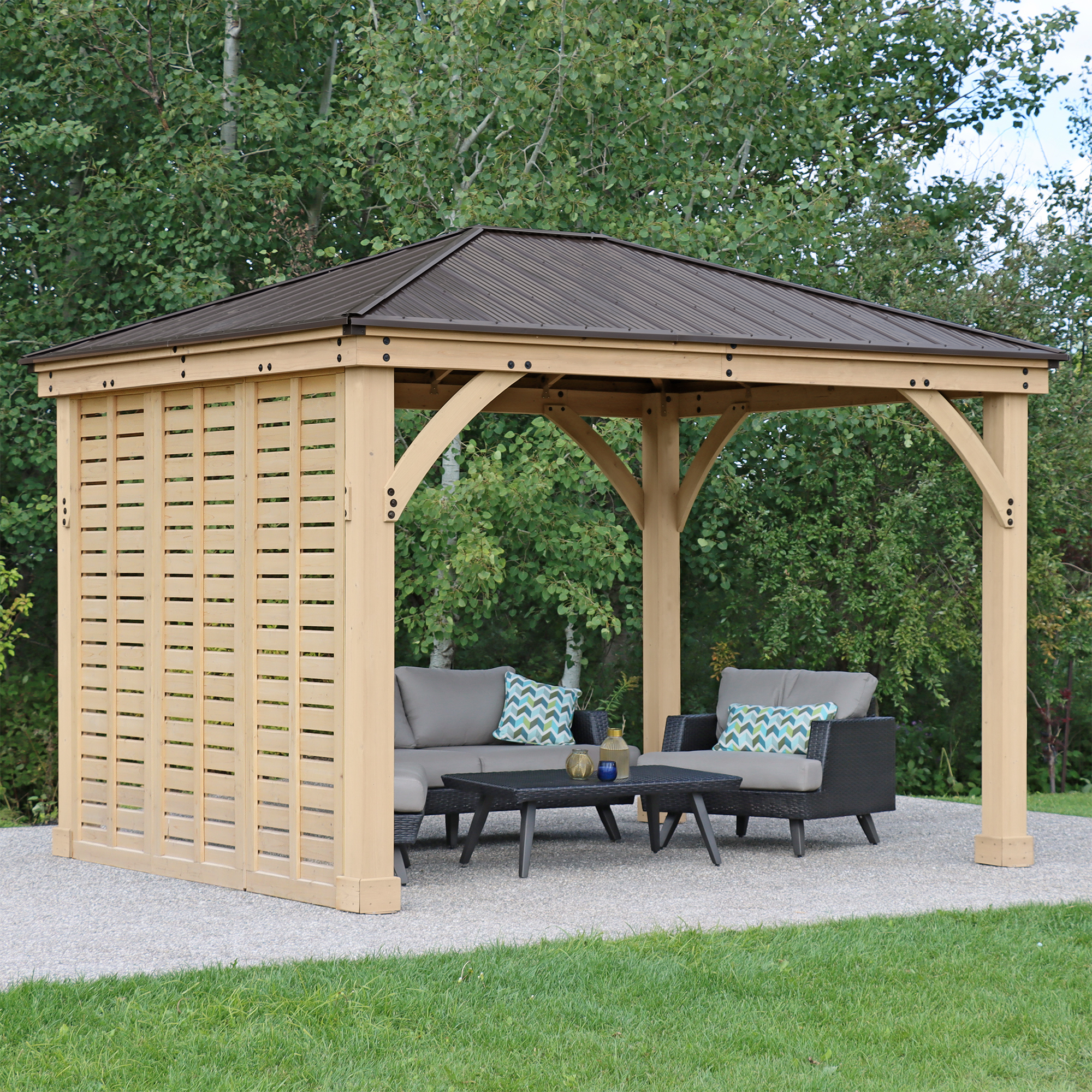 Yardistry  C 10 ft. Meridian Cedar Privacy Wall