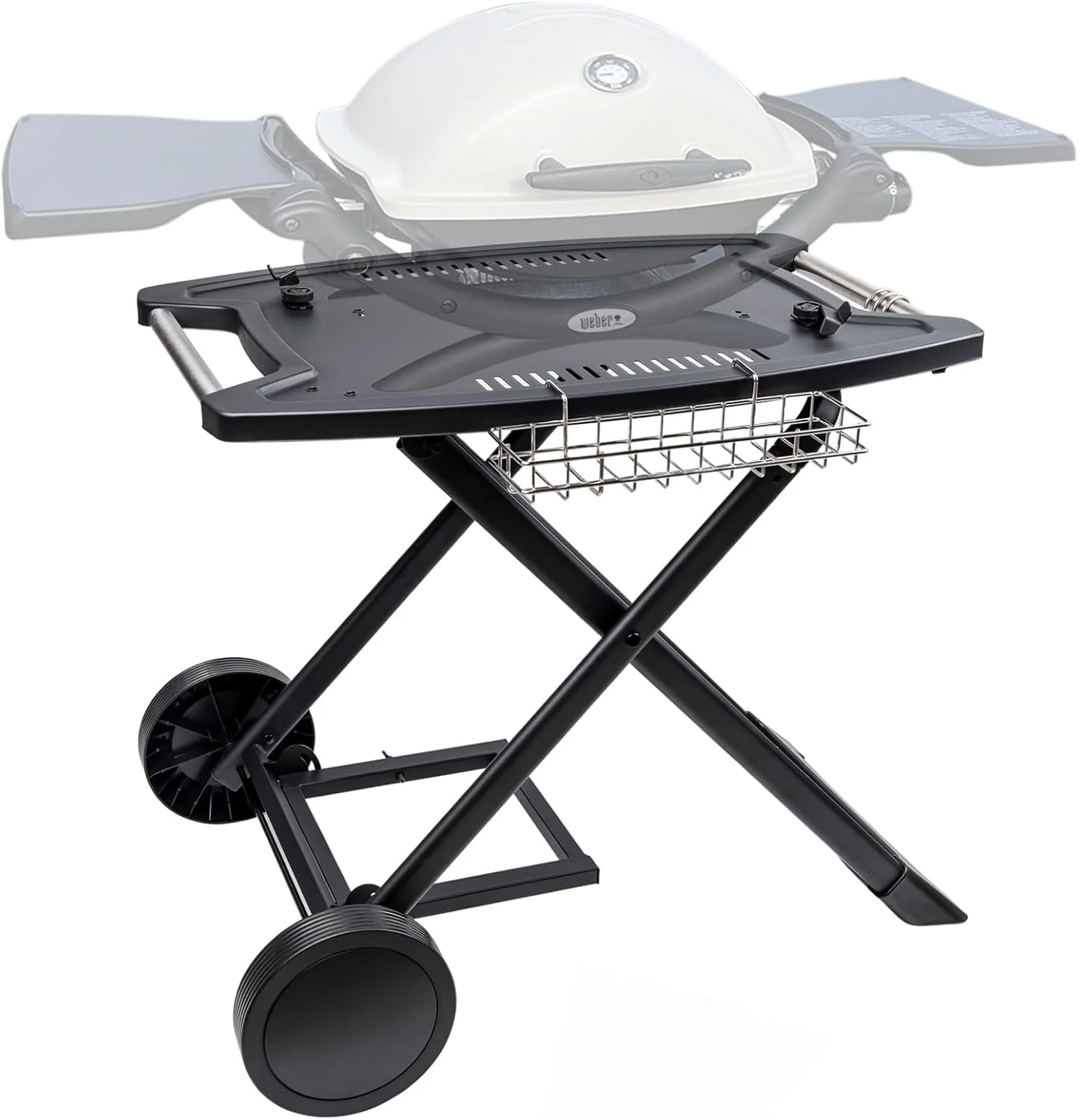 Outdoor Grill Cart Table with Storage, Stainless Steel BBQ Prep Station