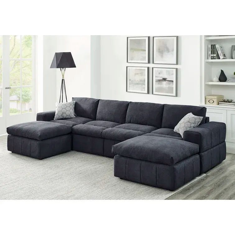 134��� Wide Reversible Modular Sectional with Ottoman