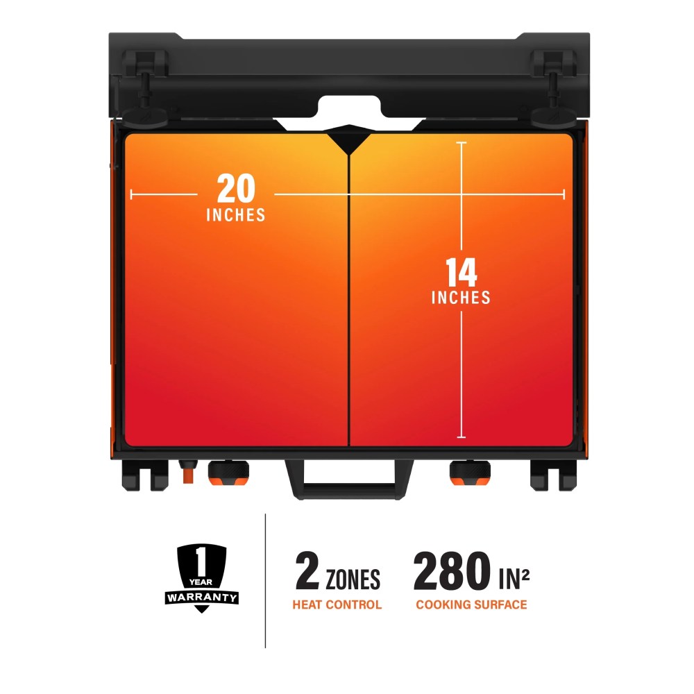 Blackstone Adventure Ready 20  x14   2-Burner Propane Camping Griddle with Latching Hood and Handle