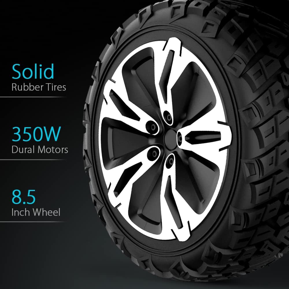 8.5 inch All Terrain Off Road Hoverboard with Bluetooth Speakers and LED Lights, UL2272 Certified Self Balancing Scooter