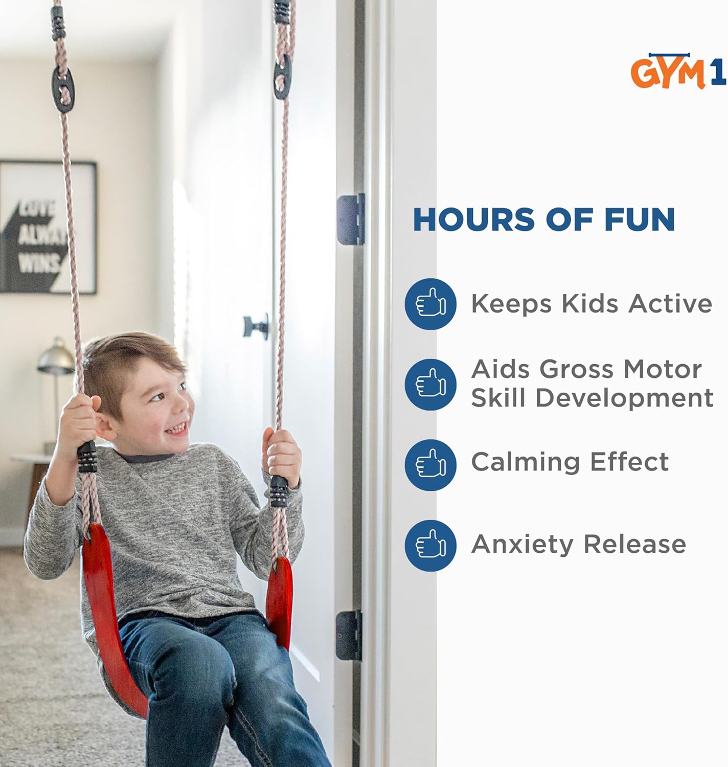 PIPG Indoor Doorway Gym for Kids & Adults  C Blue, Alloy Steel, Includes Pull-Up Bar, Rings, Trapeze, Ladder, Rope, Sensory Swing, 300 lbs Capacity