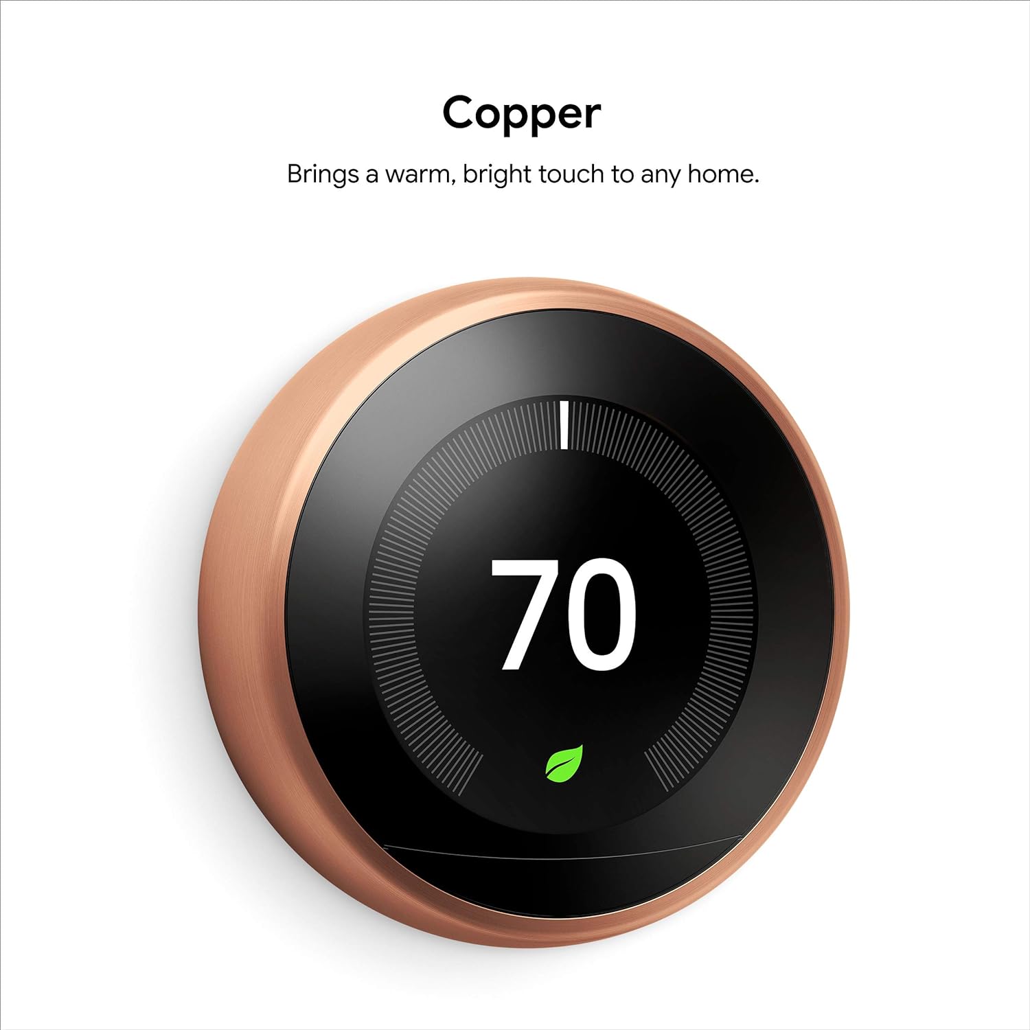 Learning Thermostat - Programmable Smart Thermostat for Home - 3rd Generation- Works with Alexa - White