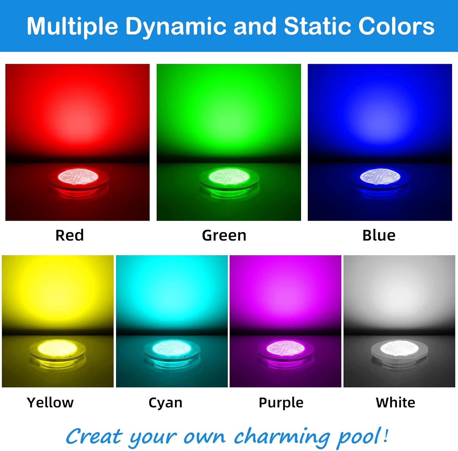 Pool lights for Inground Pool, 54W 10 Inch Large LED Multicolor Inground Pool Light with 50 Foot Cord for Wet Niche, APP Control & Remote Control