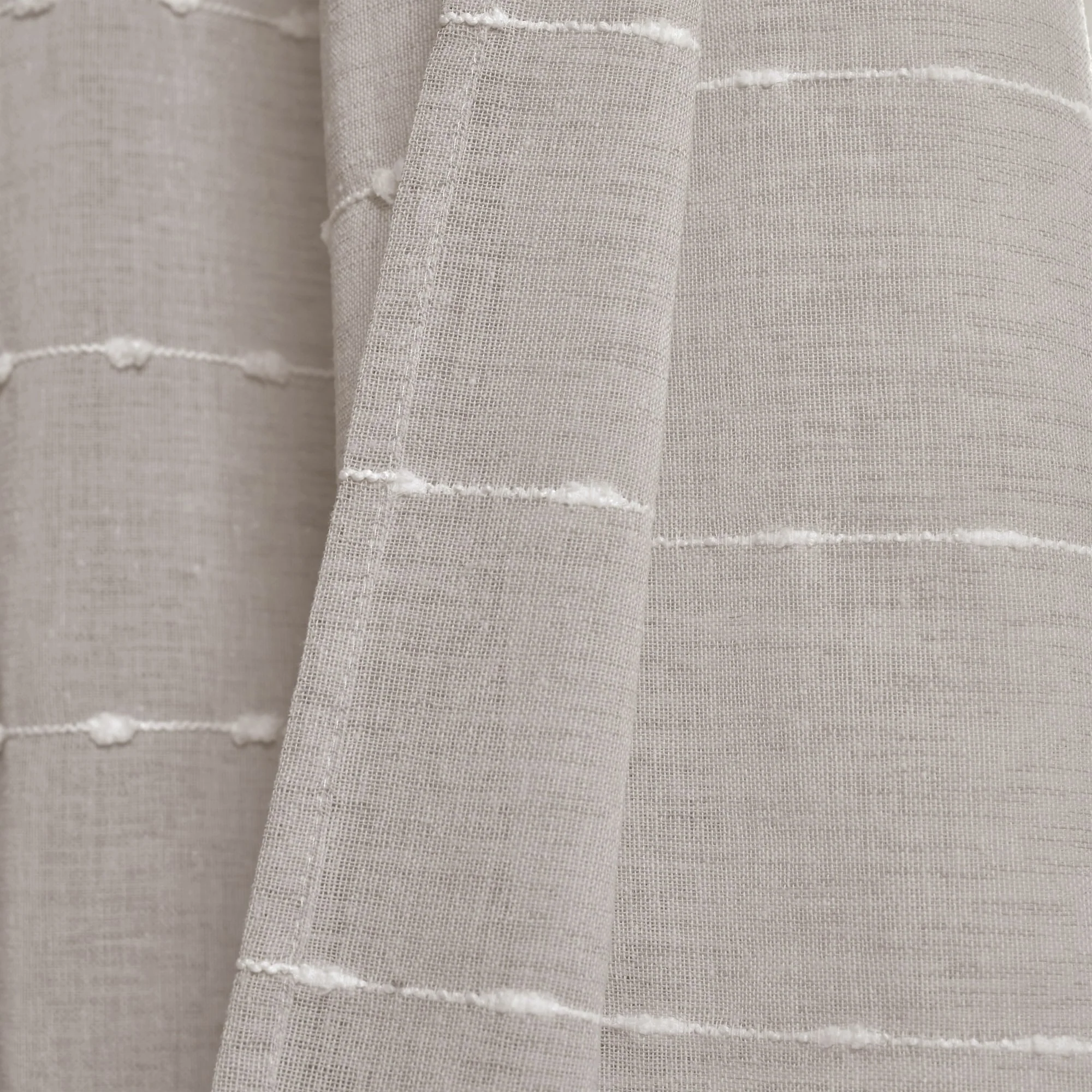 Lush Decor Farmhouse Textured Grommet Sheer Window Curtain Panel Pair