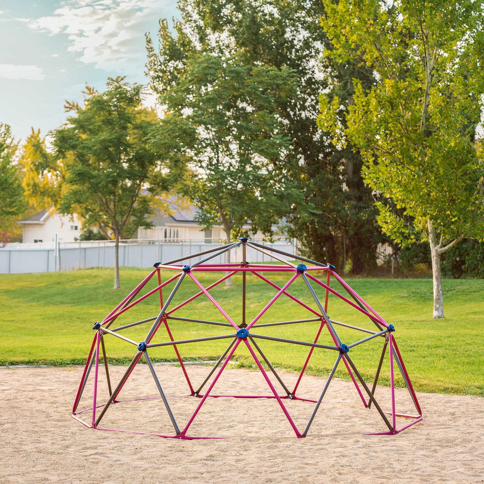 Lifetime Kid's Outdoor 5.5 ft. H x 11 ft. W Dome Climber, Berry and Brown (91088)