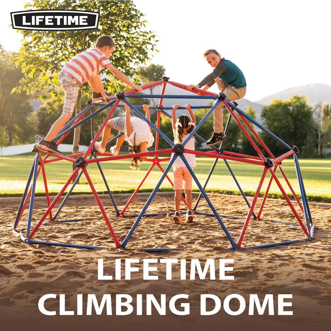 Lifetime Kid's Outdoor 5 ft. H x 10 ft. W Dome Climber, Red and Blue (101301)