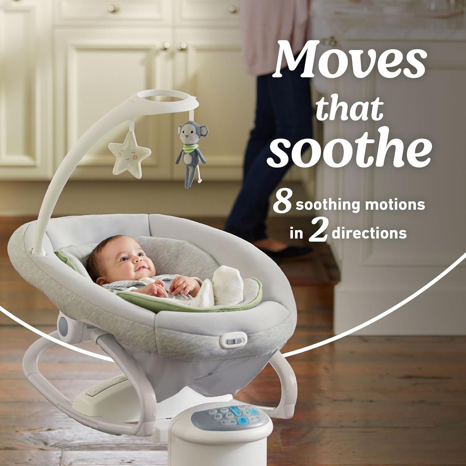 Soothe My Way with Removable Rocker, Madden �C Versatile Baby Swing & Portable Rocker