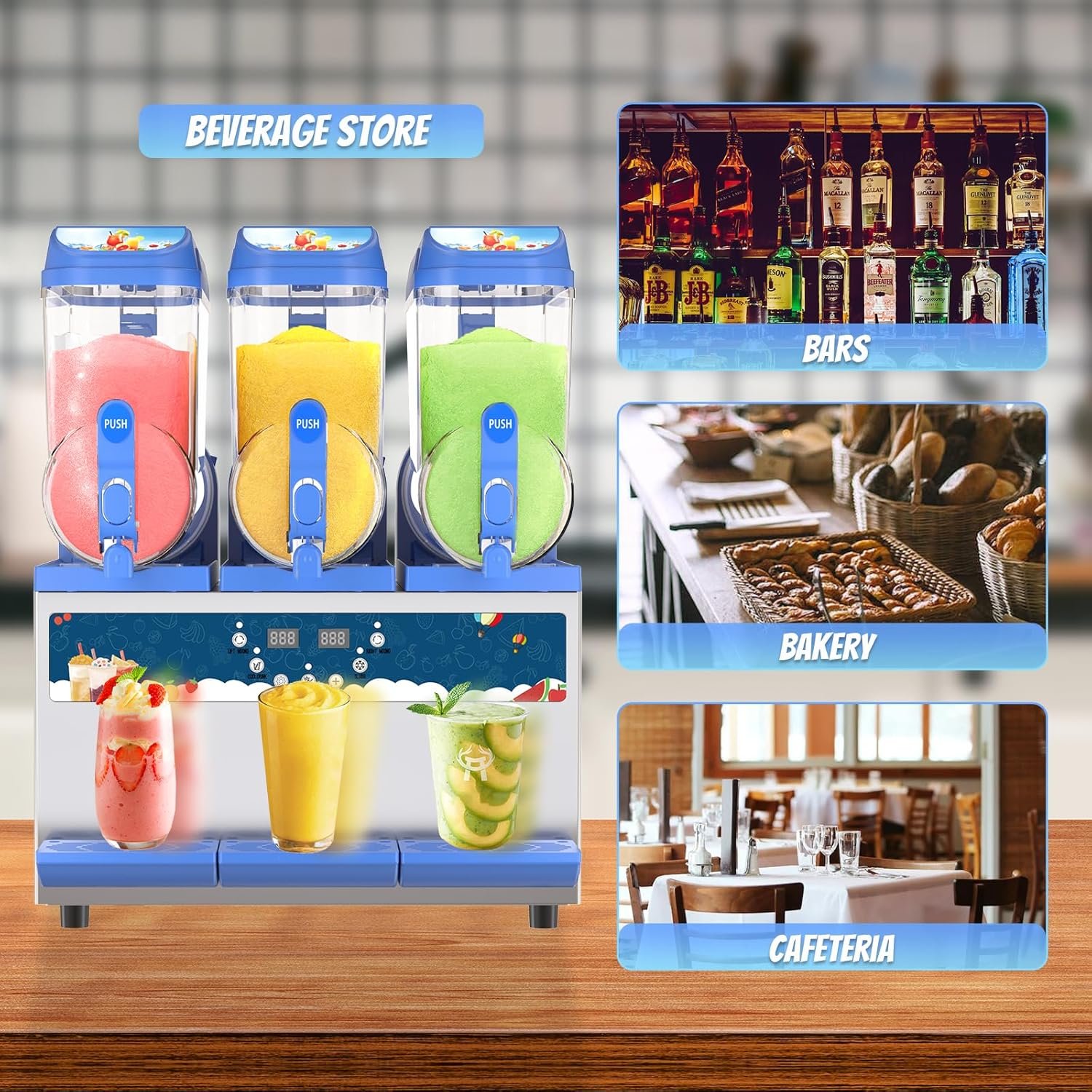 Commercial Slushy Machine �C 1000W 30L Tanks Slush Maker Machine 304 Stainless Steel Commercial Margarita Machines Efficient Cooling the Ideal Slushie Maker for Bars Cafes Restaurants