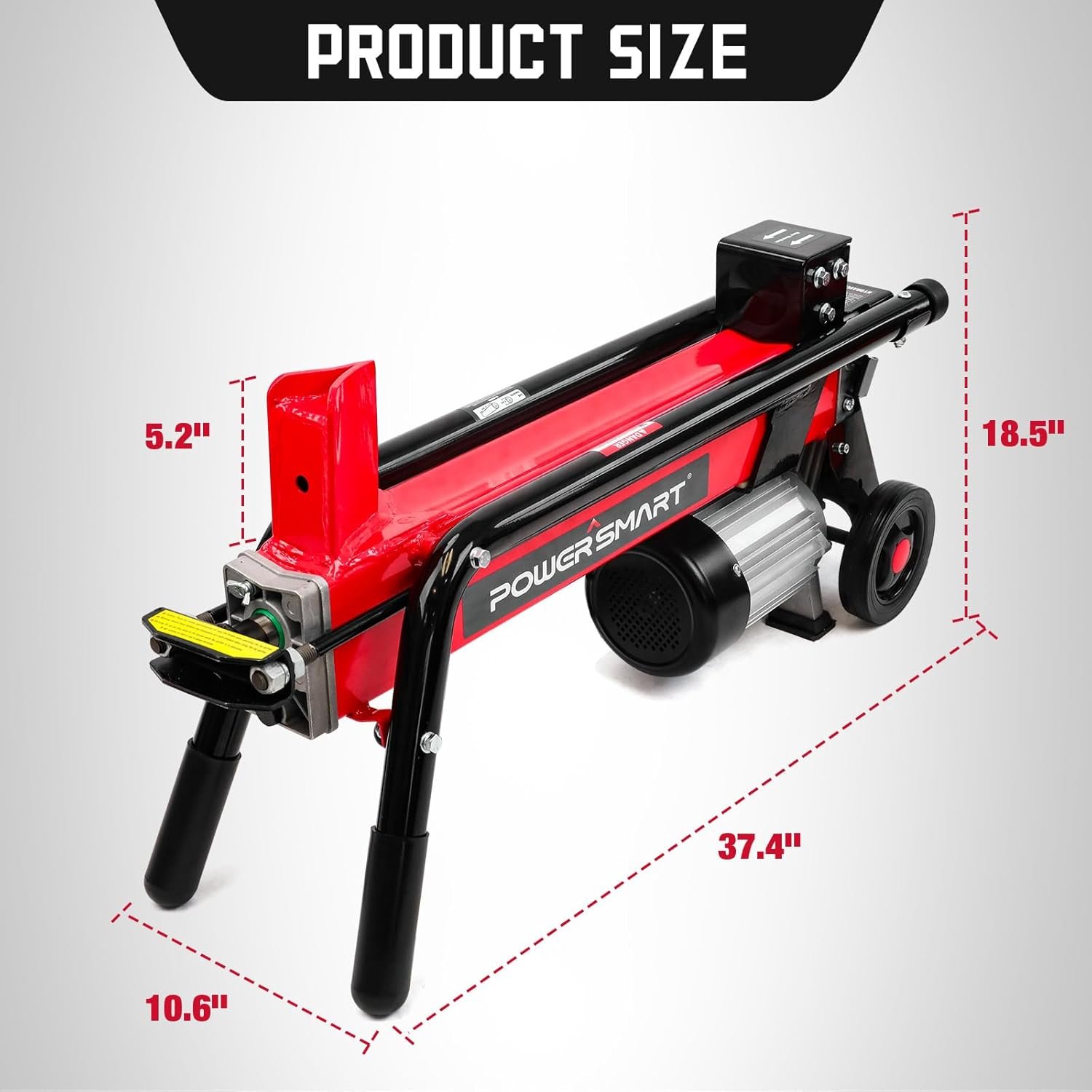 PowerSmart Electric Log Splitter 7-Ton �C Efficient Wood Splitter with 3500 Motor Speed, 15 Amp, Horizontal Full Beam Design and Steel Wedge for Firewood & Kindling Cutting