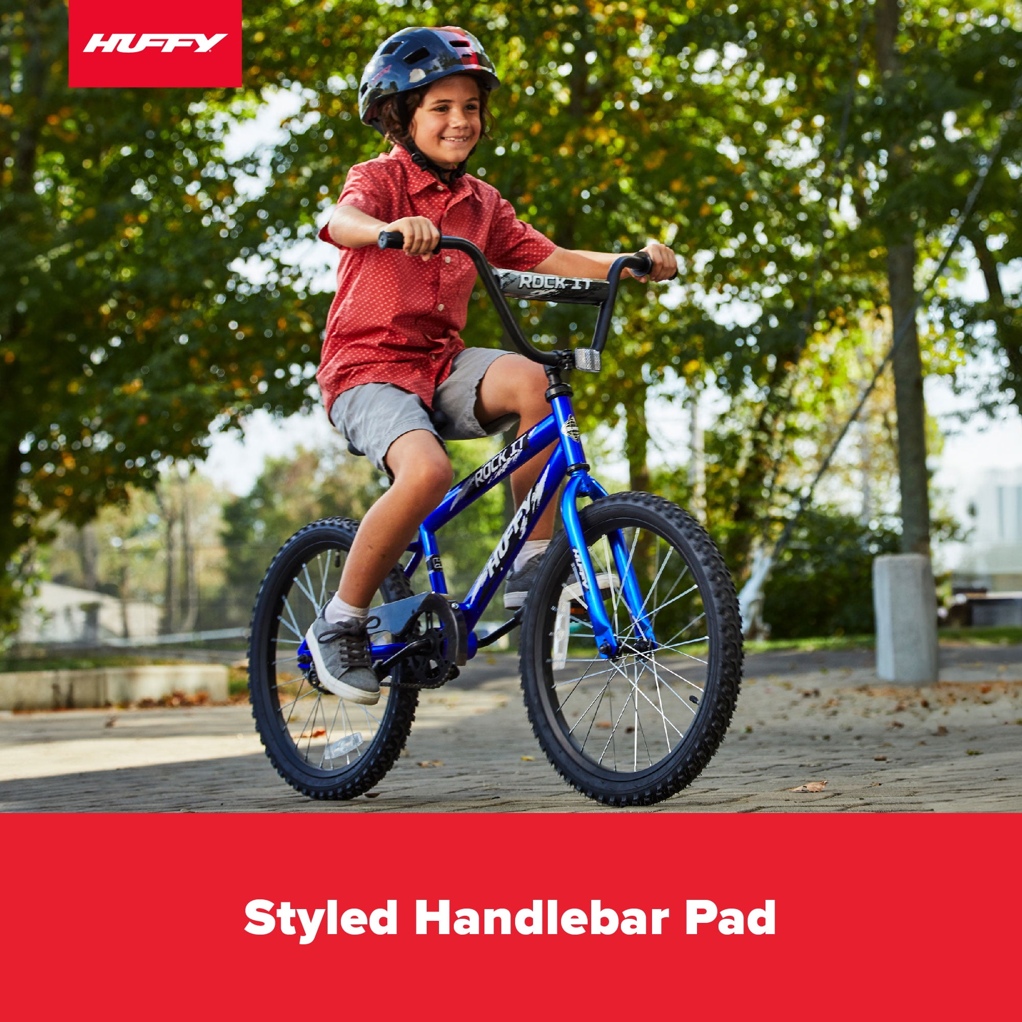 Huffy Rock It 20��� Kids Bicycle, Royal Blue, Ages 5+, Single-Speed, Training Wheels