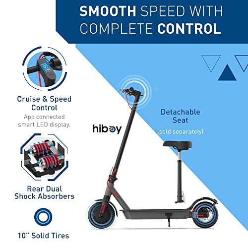 Hiboy S2 Pro Folding Electric Scooter, 500W Motor, 10��� Solid Tires