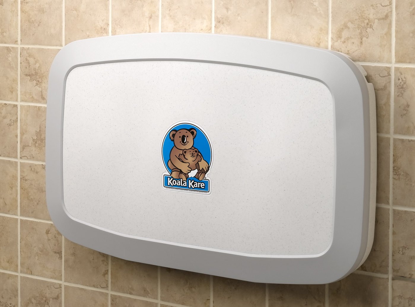 Koala Kare Horizontal Baby Changing Station, Cream, Extra-Wide Surface, Safety Belts, Microban Protection