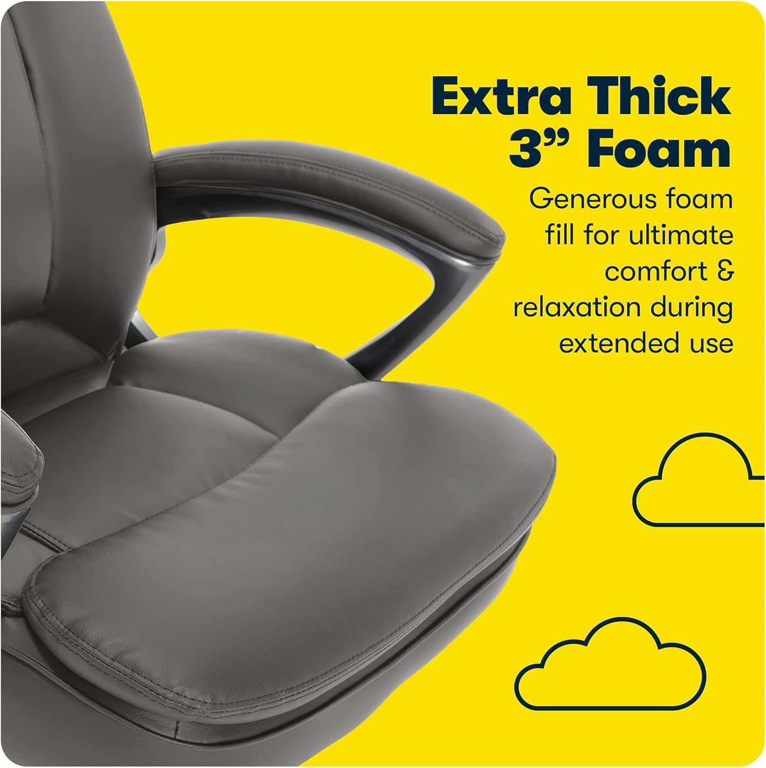 Fairbanks Big and Tall High Back Executive Office Ergonomic Gaming Computer Chair with Layered Body Pillows, Contoured Lumbar Zone, Black