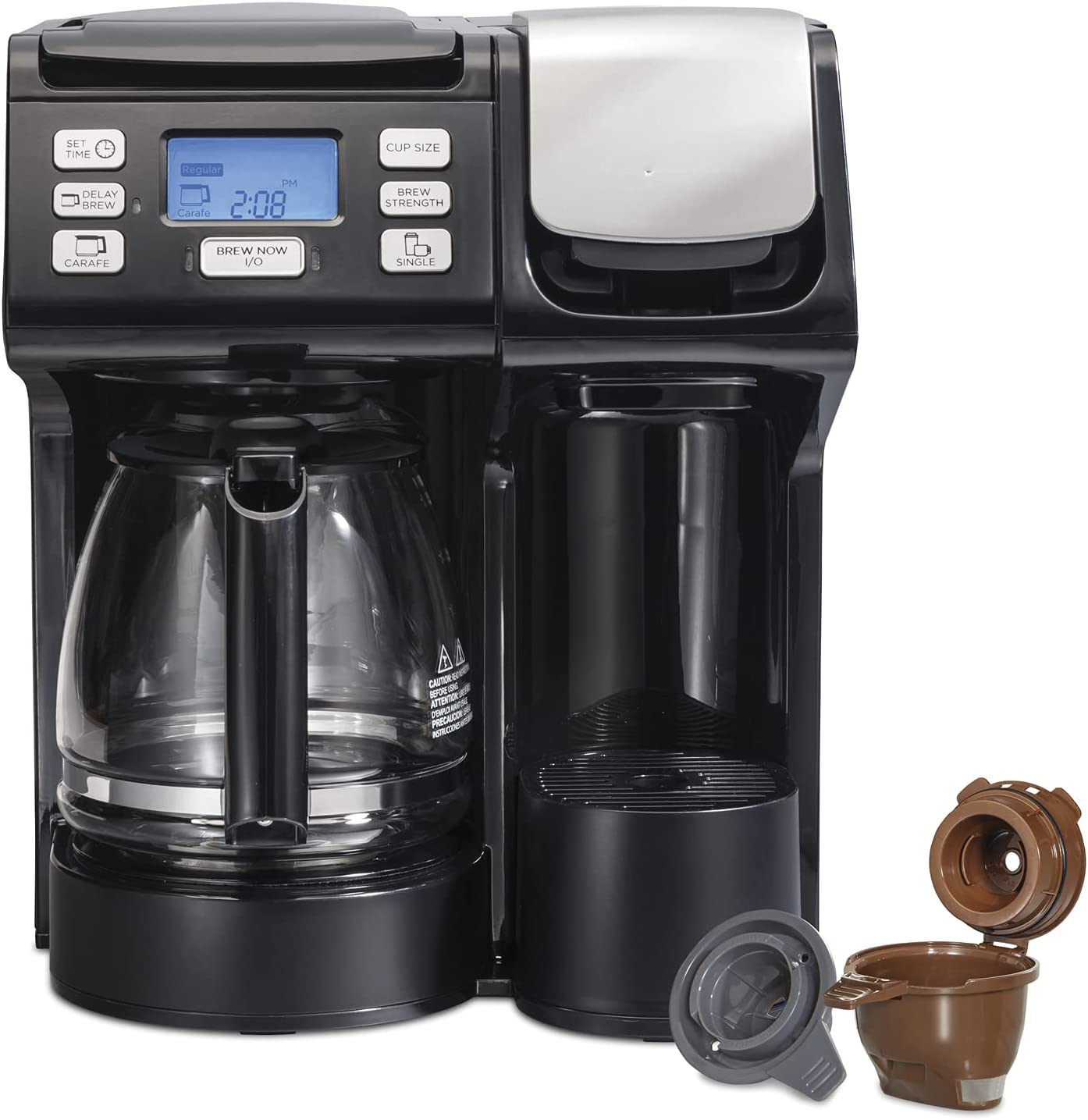 Fast Brew 3-Way Coffee Maker, Single Serve & 12-Cup Pot, Large Reservoir, Easy Programming, Black