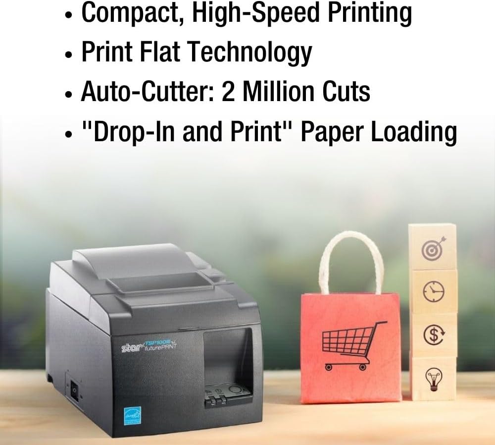 Thermal Receipt Printer with Device and Mfi USB Ports, Auto-cutter, and Internal Power Supply - Gray