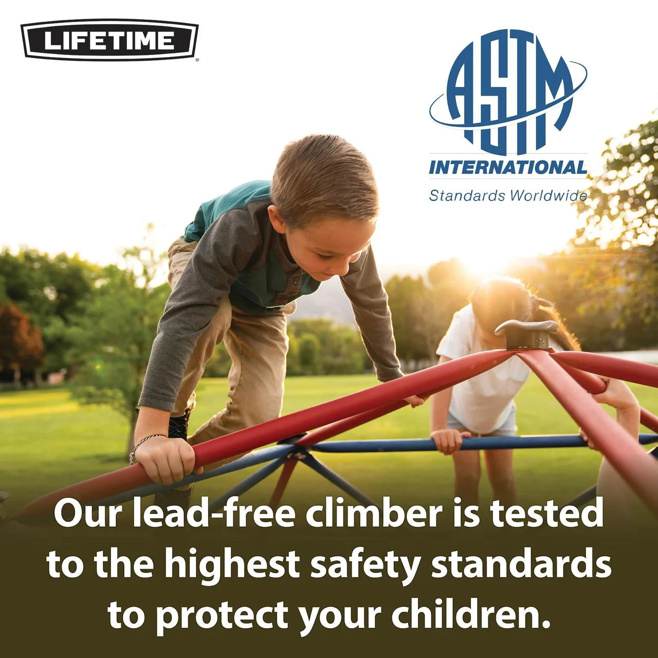 Lifetime Kid's Outdoor 5 ft. H x 10 ft. W Dome Climber, Red and Blue (101301)