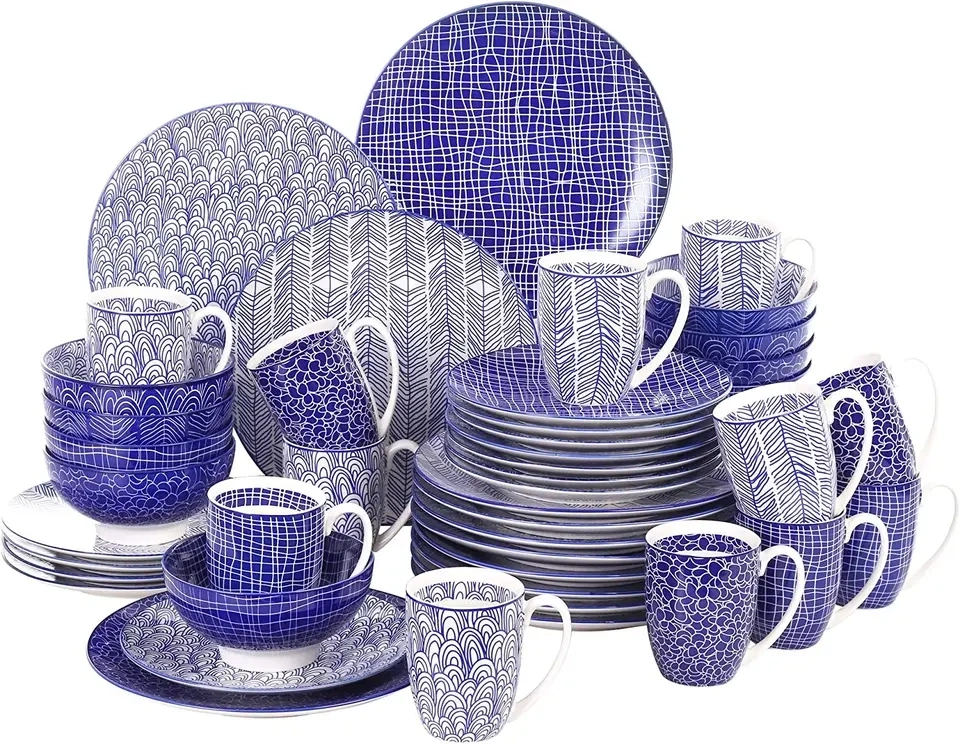 Deluxe 58-Piece Ceramic Tableware Set  C High Quality & Durable Dining Collection