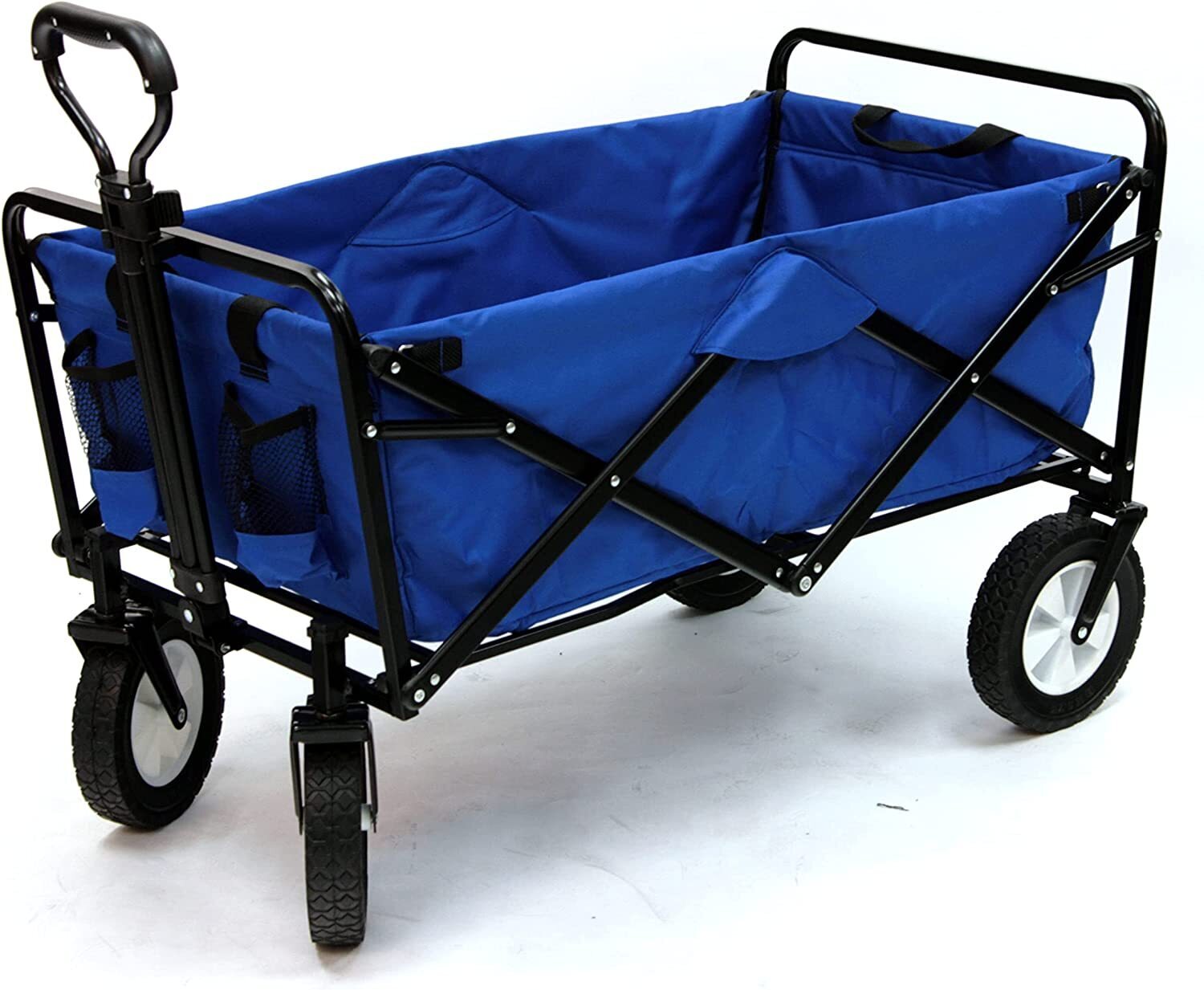 Collapsible Utility Wagon  C Heavy-Duty Foldable Outdoor Cart, 150 lbs Capacity, Adjustable Handle, Compact Storage, 600D Fabric, Ideal for Events & Beach Trips