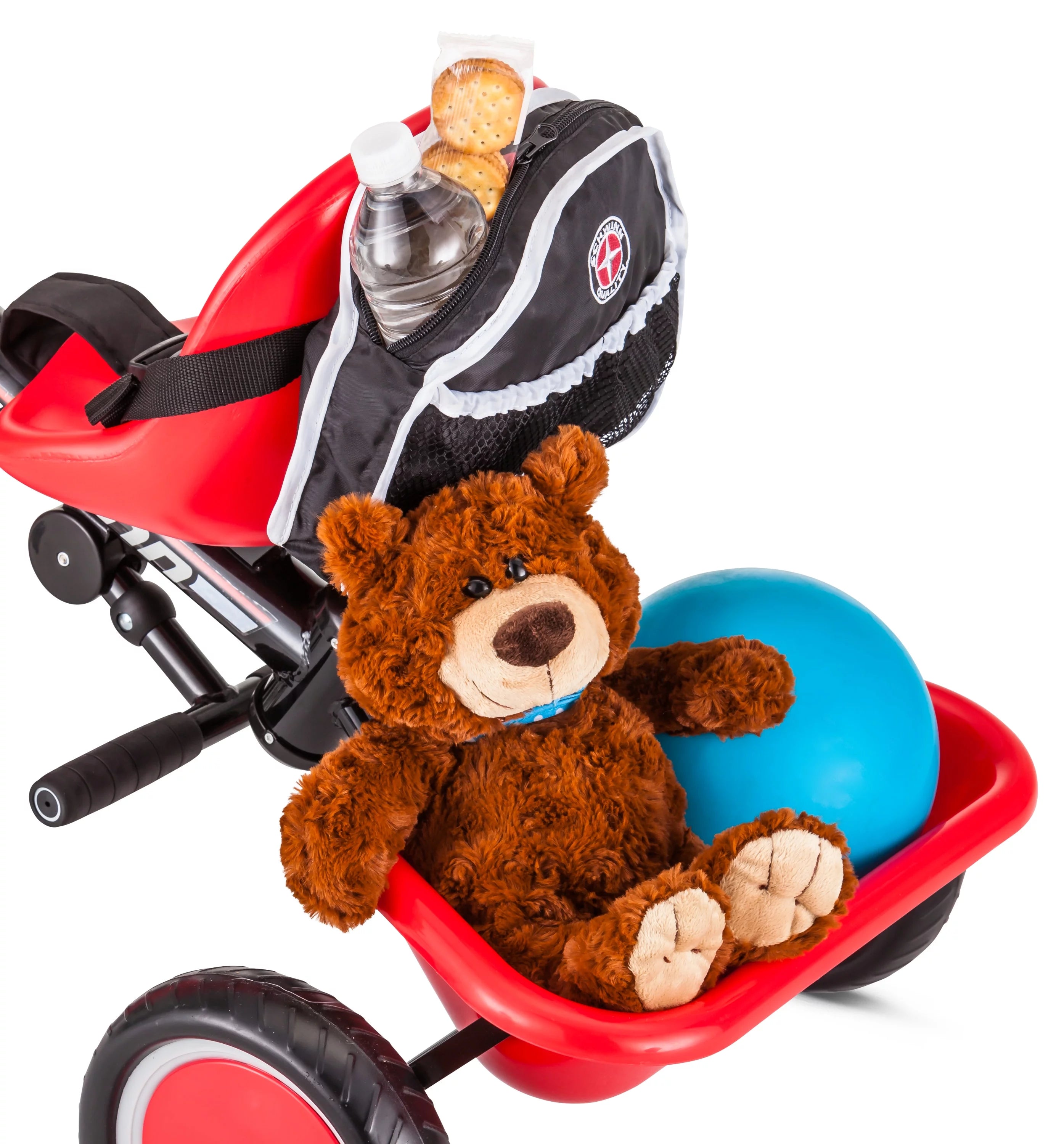 Schwinn Easy-Steer Tricycle with Push/Steer Handle, ages 2 - 4, red & white, toddler bike