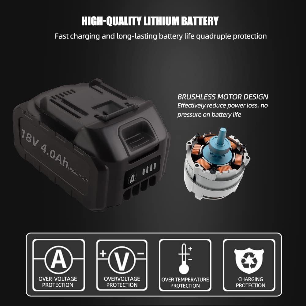 SPTA 18V Cordless Car Polisher Kit, 15mm Orbit, 2000-4800 RPM, 7-Speed, 2 Batteries, 6 Pads, Tool Bag Included