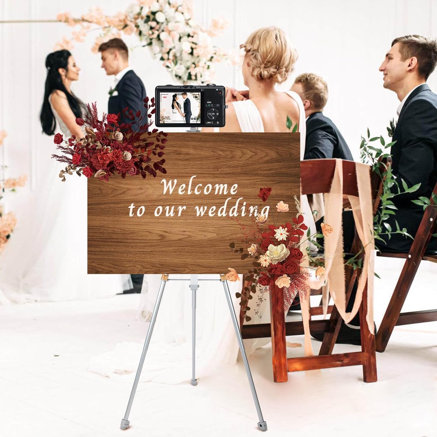 Portable Easel Stand for Sign & Painting 17''-58'' Adjustable Height Painting Easel with Bag - Tabletop Art Easel for Painting Canvas Stand Poster Stand & Wedding Signs Stand - Metal Tripod