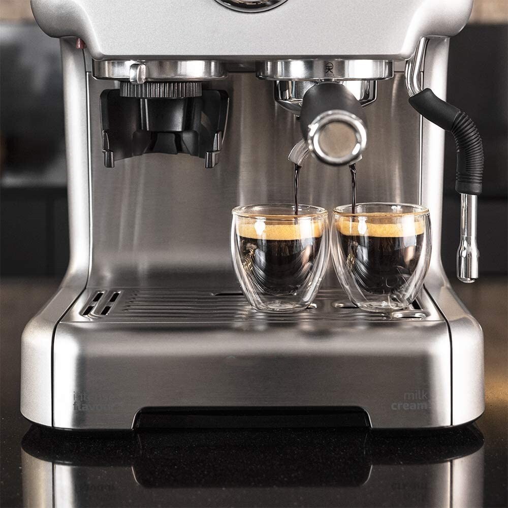 Barista Espresso Machine 2900W, 20-Bar Pressure, Dual Thermoblock, 2.7L Tank, Stainless Steel, Integrated Grinder & Steamer
