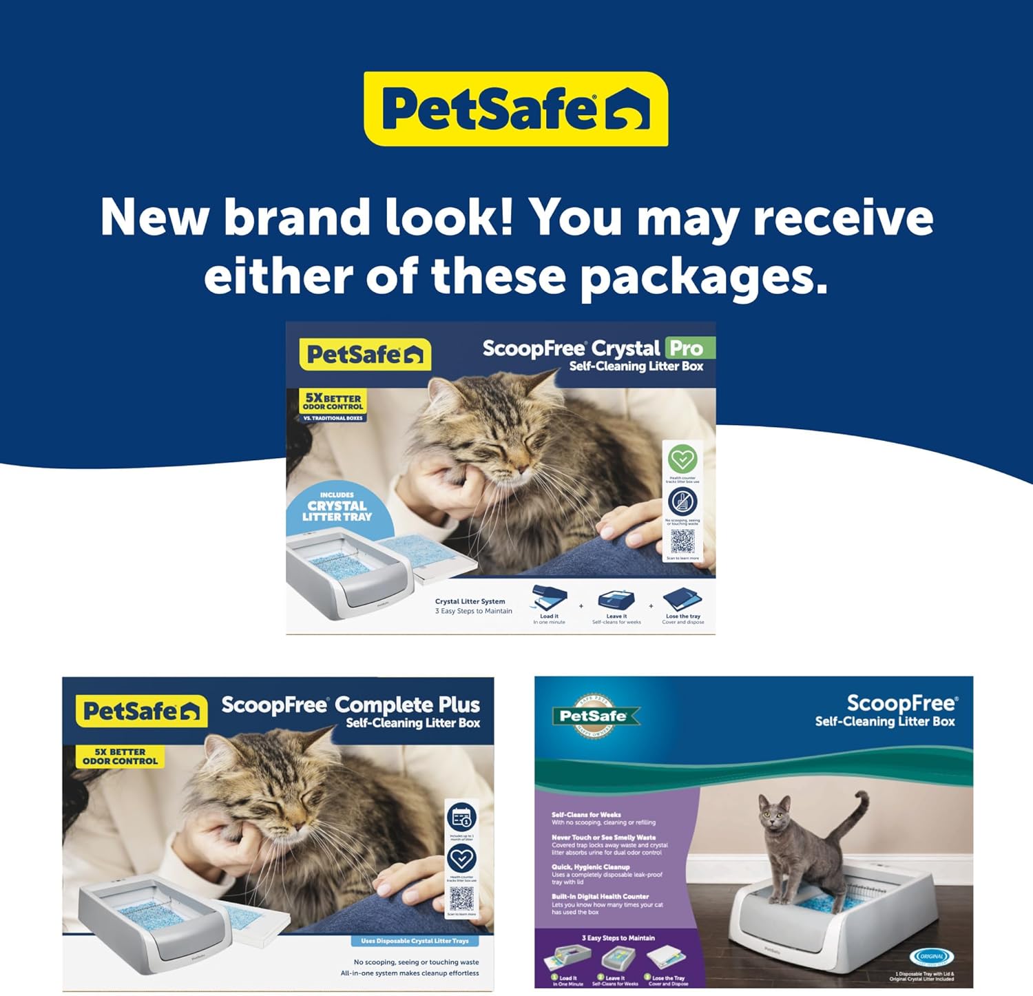 Crystal Pro Self-Cleaning Cat Litter Box - Never Scoop Litter Again - Hands-Free Cleanup with Disposable Crystal Trays - Better Odor Control - Includes Hood & Disposable Tray