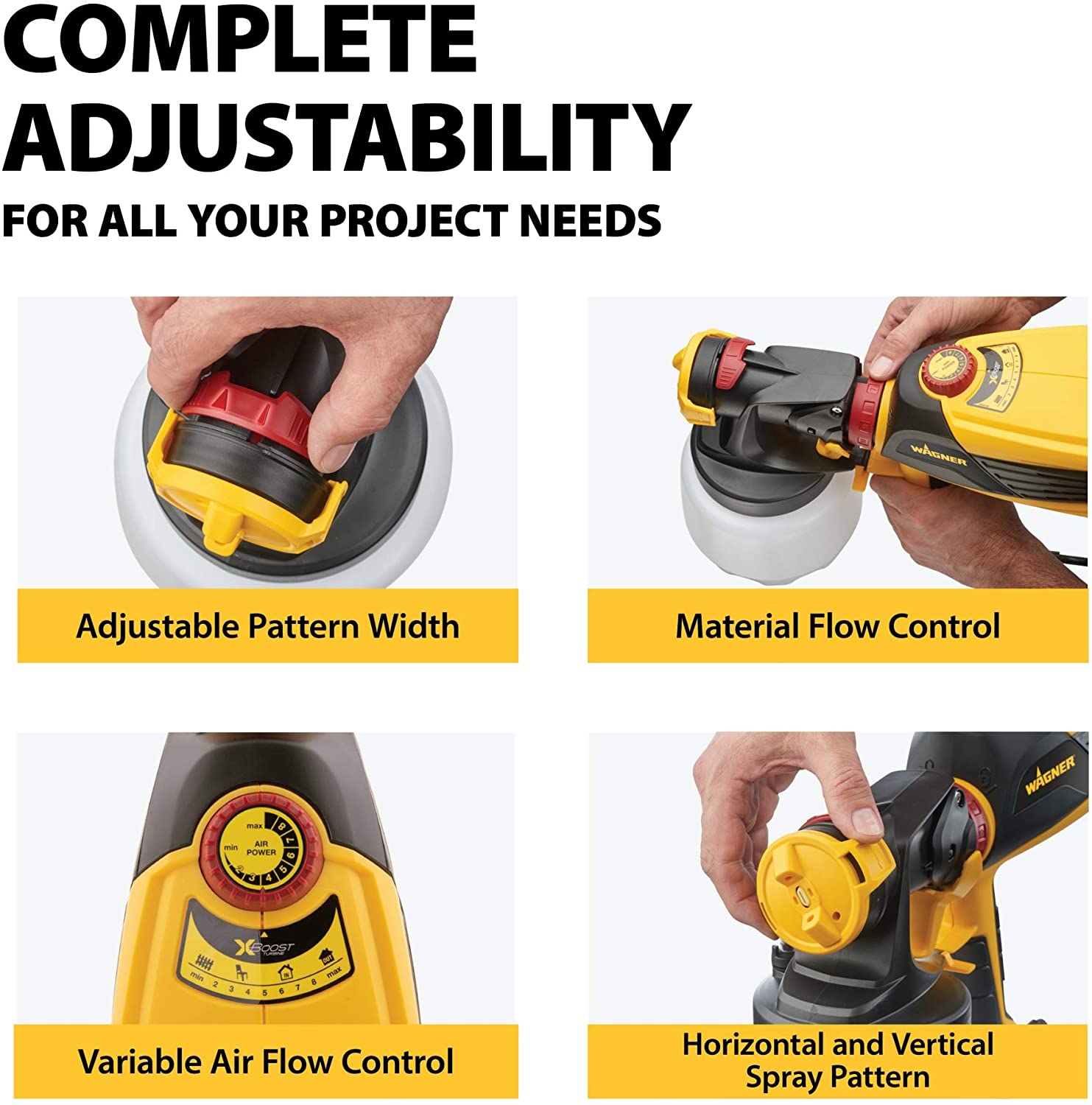 Wagner Spraytech FLEXiO 590 Handheld HVLP Paint Sprayer with Two Nozzles and Adjustable Flow