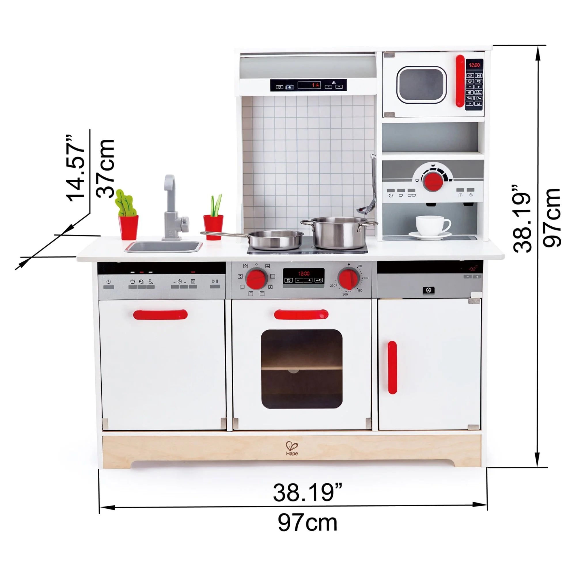 Hape All-In-1 Kitchen Kid's Wooden Toy Playset & Accessories
