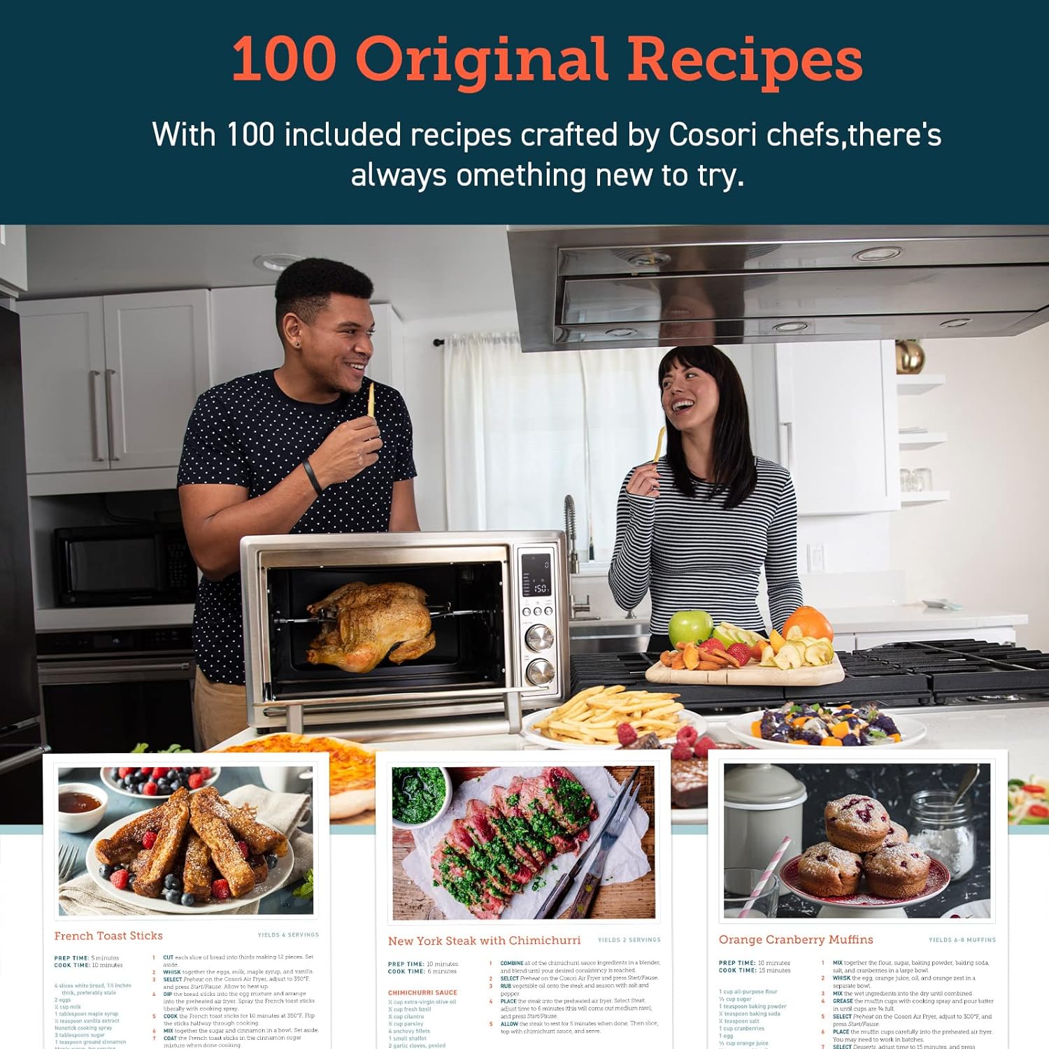 12-in-1 Air Fryer Toaster Oven Combo, Airfryer Convection Oven Countertop, Bake, Broil, Roast, Dehydrate, 134 Recipes & 4 Accessories, 32QT, Silver, Stainless Steel