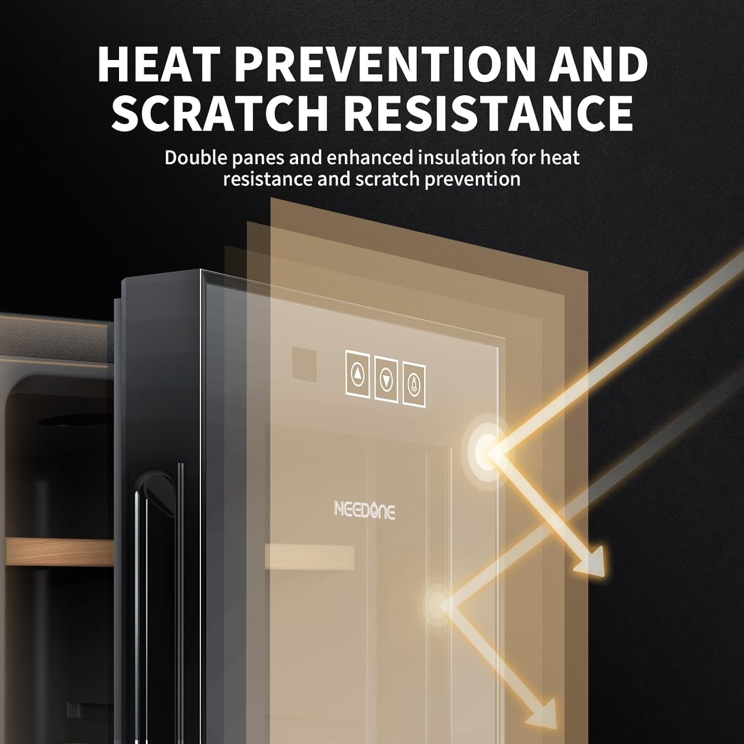 ThermoCigar 48L Cigar Humidor with Heating & Cooling, Cedar Wood, Digital Hygrometer, Quiet Electric Cooler for 350 Cigars