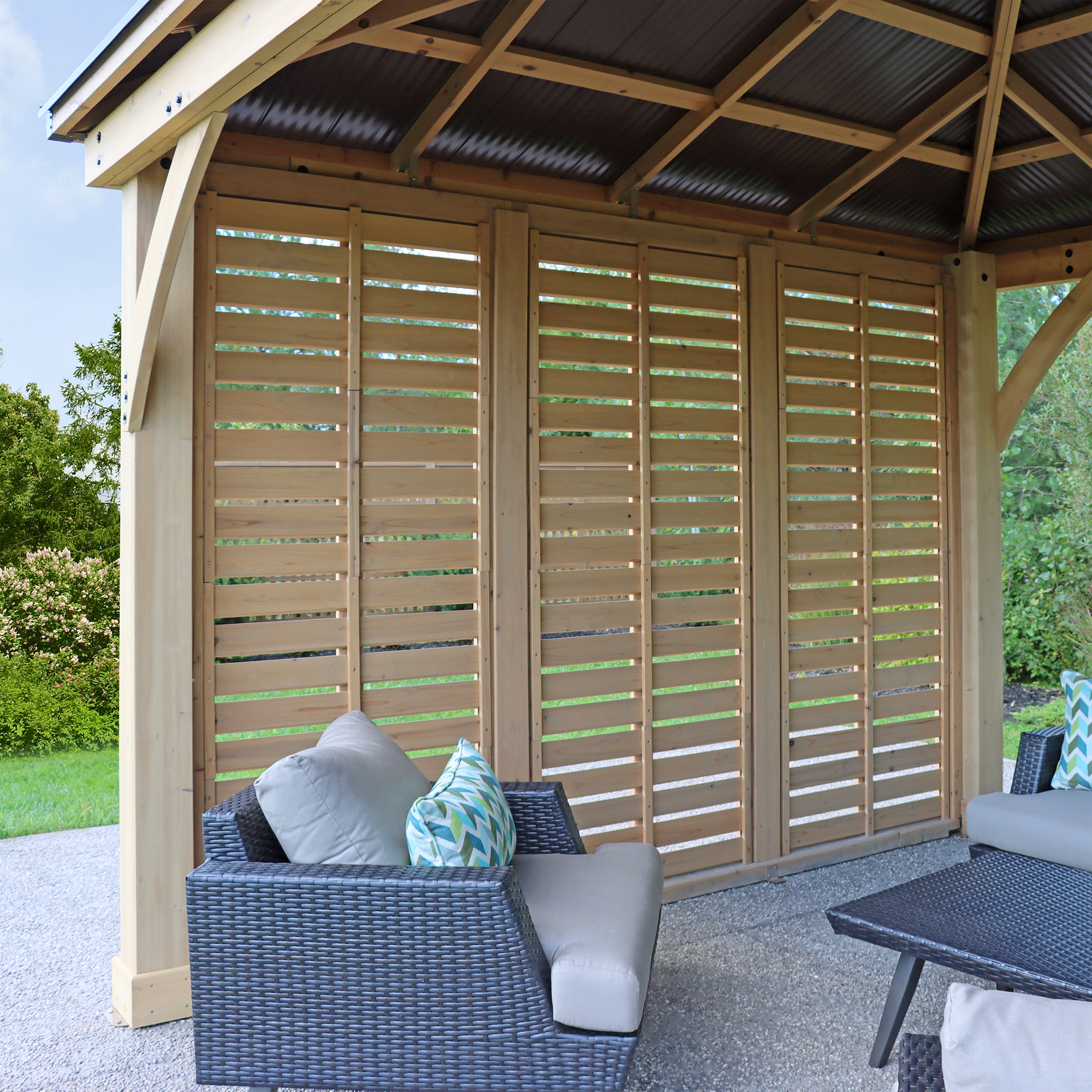 Yardistry  C 10 ft. Meridian Cedar Privacy Wall