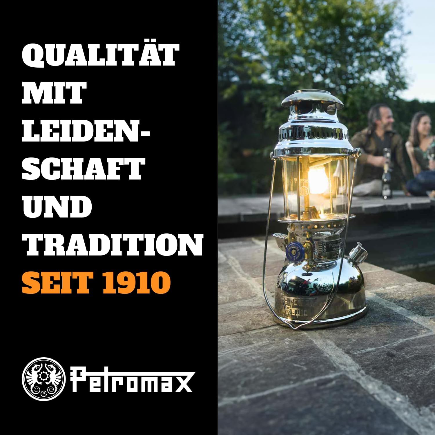 HK500 Pressurized Lantern, 500 Candlepower with 1 Quart Kerosene Tank for Home, Camping or Emergency Lighting, Hand Assembled High Pressure 400 Watt Lamp, Polished Brass