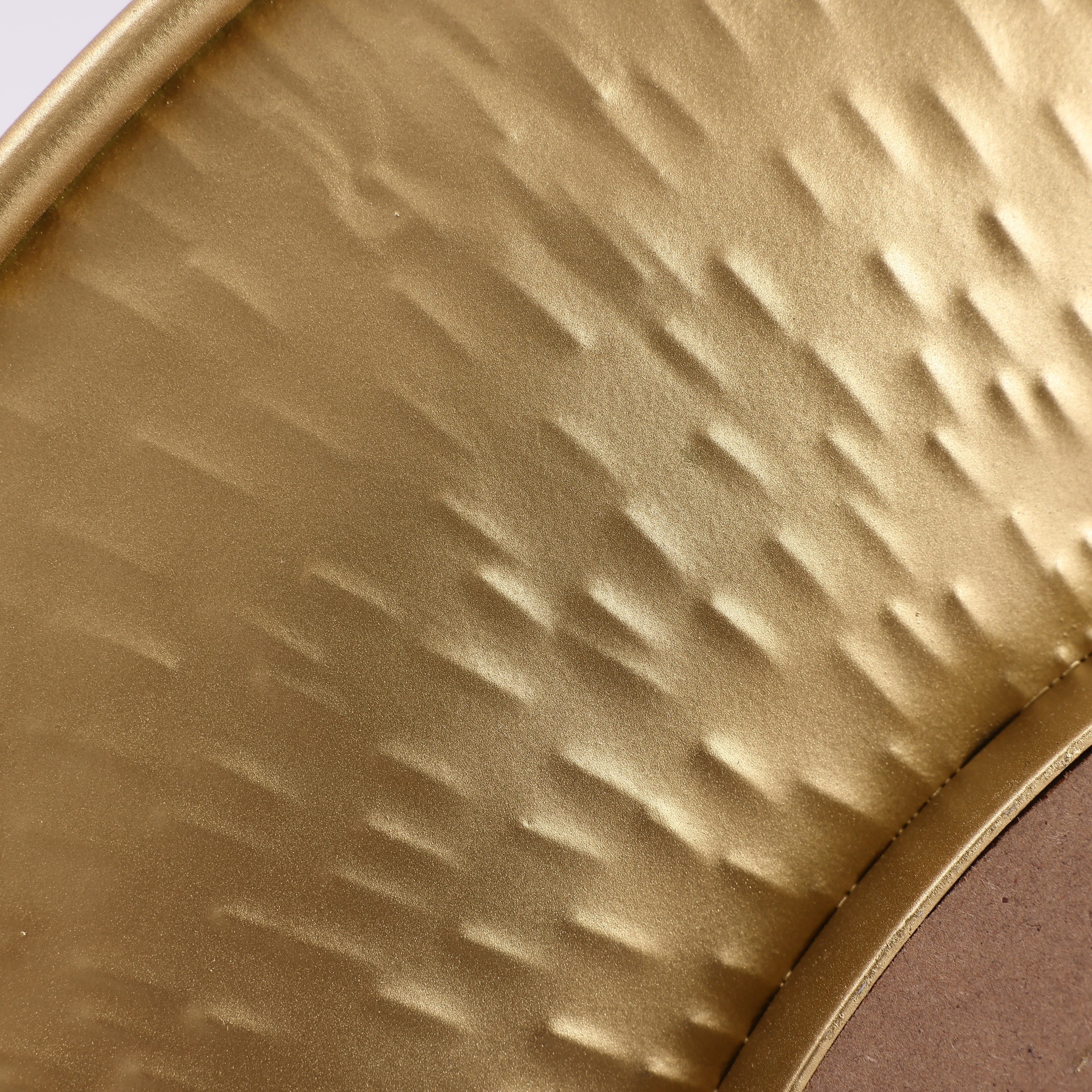 3-Piece Gold Metal Round Wall Mirror Set - 22.25