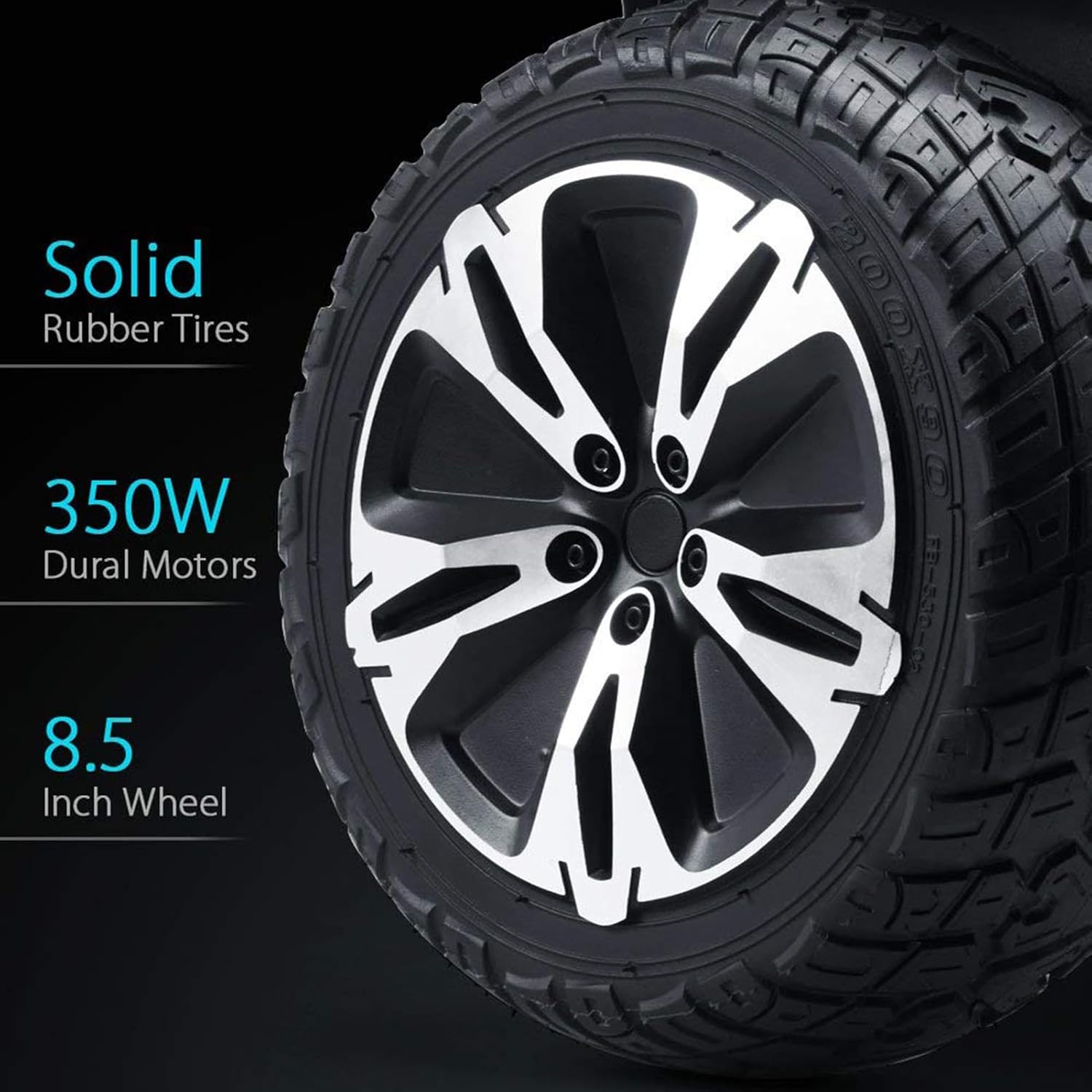 8.5 inch All Terrain Off Road Hoverboard with Bluetooth Speakers and LED Lights, UL2272 Certified Self Balancing Scooter