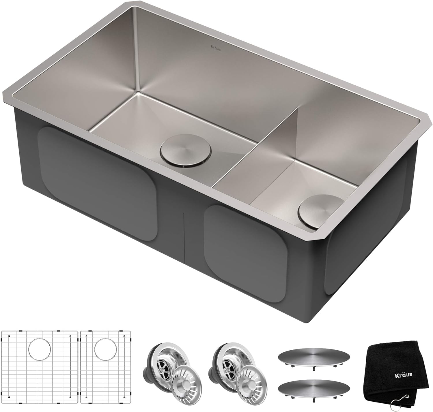 KHU100-32 Standart PRO 16 Gauge Undermount Single Bowl Stainless Steel Kitchen Sink, 32 Inch