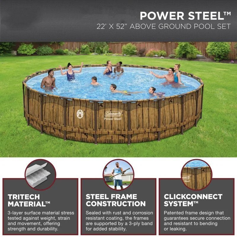 22�� x 52��� Round Above Ground Pool Set