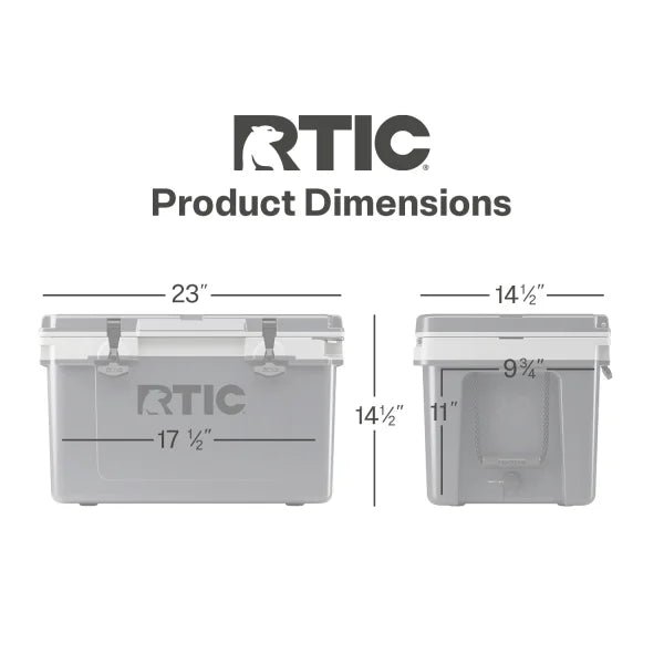 32 QT Ultra-Light Hard-Sided Ice Chest Cooler, Dark Grey And Cool Grey, Fits 48 Cans