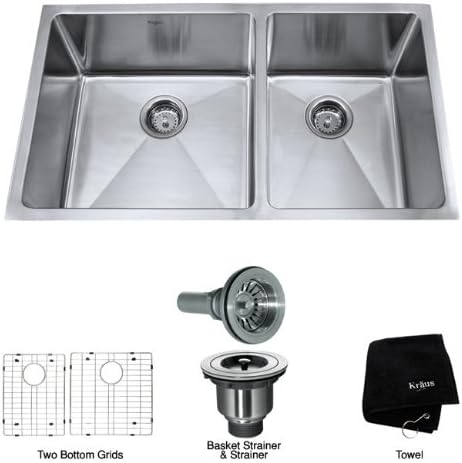 KHU100-32 Standart PRO 16 Gauge Undermount Single Bowl Stainless Steel Kitchen Sink, 32 Inch
