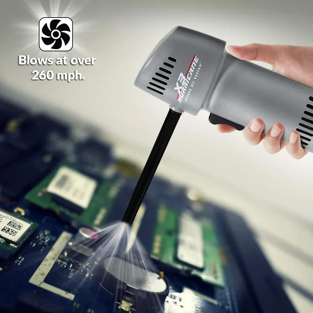 Canless Air X3 Hurricane Cordless Air Duster �C Adjustable 260 MPH Speeds, Eco-Friendly, Made in USA