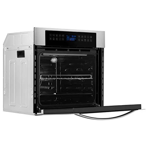 Empava 24 Inch Electric Single Wall Oven 10 Cooking Functions Deluxe 360?? ROTISSERIE with Sensitive Touch Control in Stainless Steel