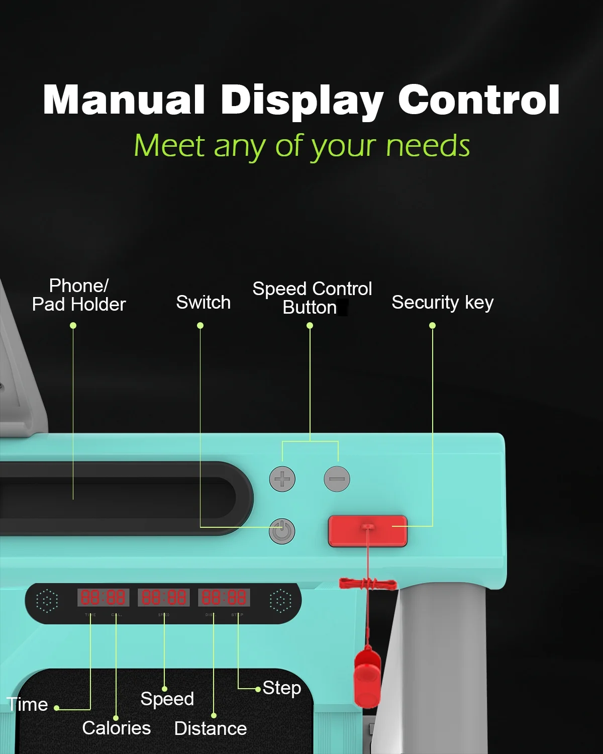 FYC 2 in 1 Under Desk Treadmill - 2.5HP 265LBS Capacity Foldable Folding Electric Running Walking Machine Easy Use and Store for Home and Office, Space Save, Easy Installation (Green)