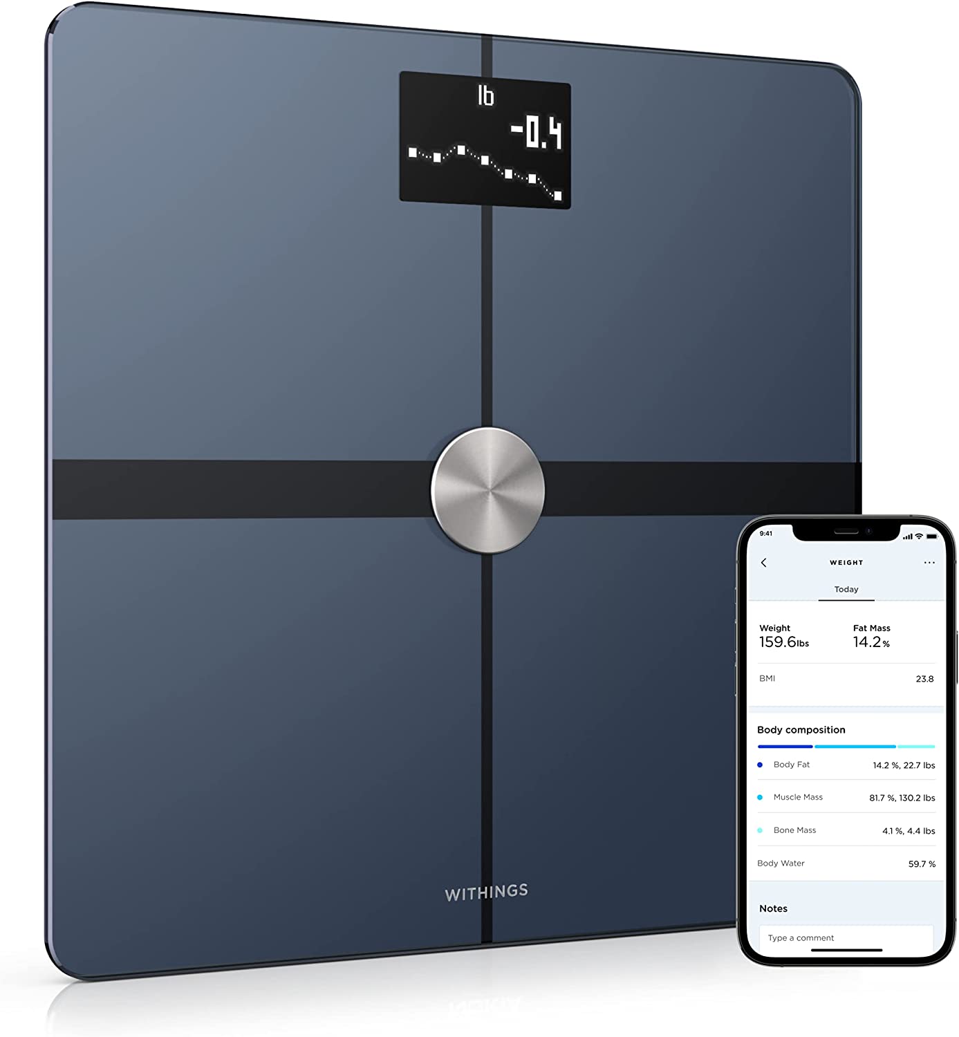 Withings Body+ Smart Scale  C Wi-Fi, Full Body Composition, Multi-User, Health App Sync, Accurate Design